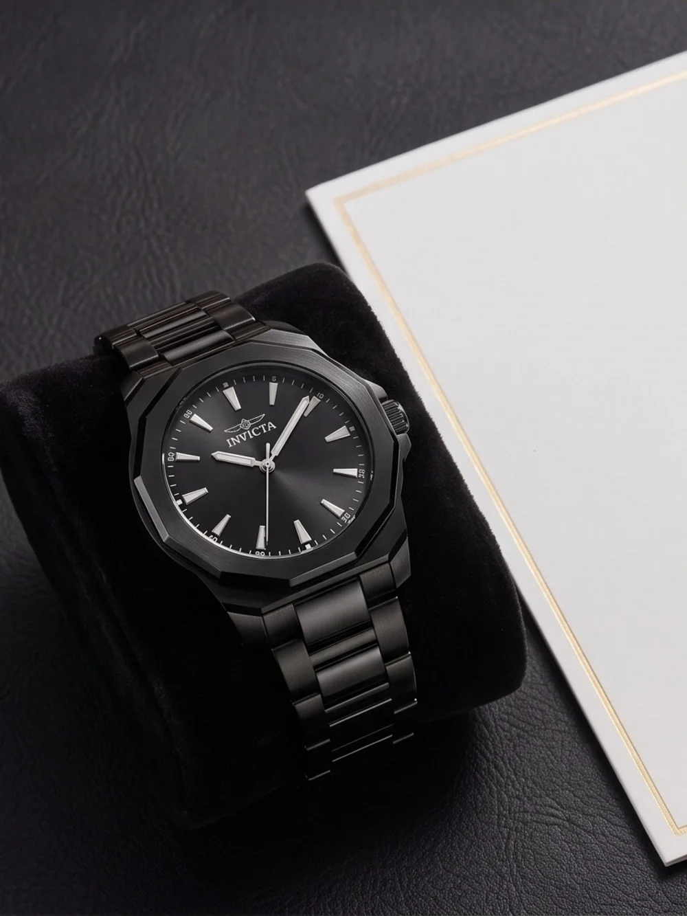 Invicta Black on Black Ion-Plated Stainless Steel Bracelet Watch
